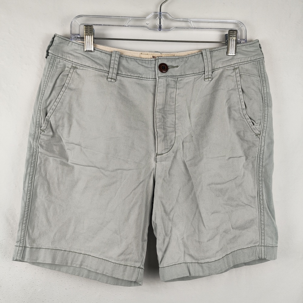 Hollister Shorts Mens 32 Gray Chino Beach Prep Fit Stretch Casual Summer